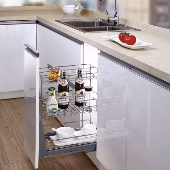 Godrej pull out, 2, 3 shelf, wire basket, thali basket, plain basket, organizer, kitchen storage