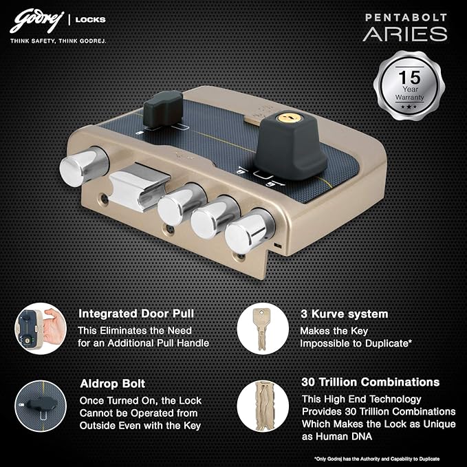 Godrej mortise lock, main door, tri, twin, dead, latch, bolt, hardware, SS, door handle, lock, 6 lever, europrofile, pic cylinder, with, without key, ultro ultra xl, fittings, rim locks